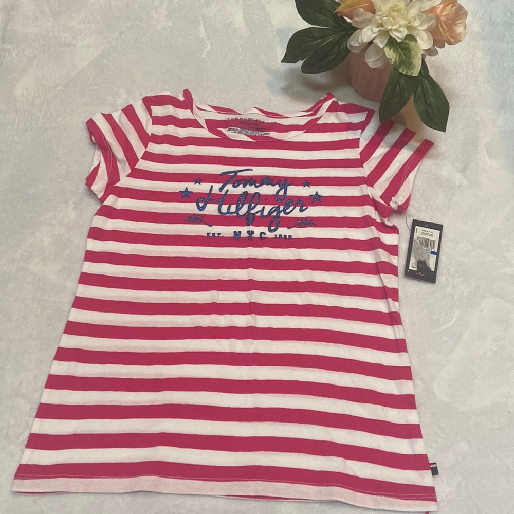 NWT Tommy Hilfiger Girls XL 16 Striped Top